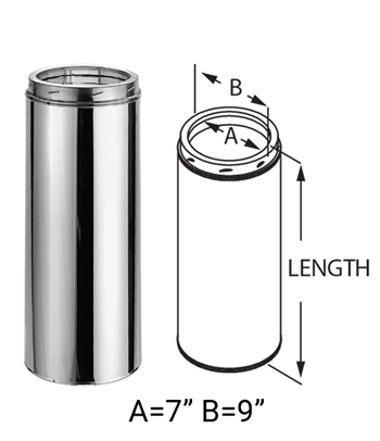 DuraTech 12 Inch Stainless Straight Pipe