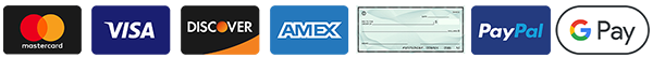 We accept all major credit cards, PayPal and Google Pay